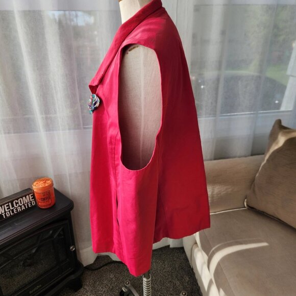 Eileen Fisher Vest Jacket Sleeveless Womens 3X Preppy Fuchsia pink - Picture 6 of 6